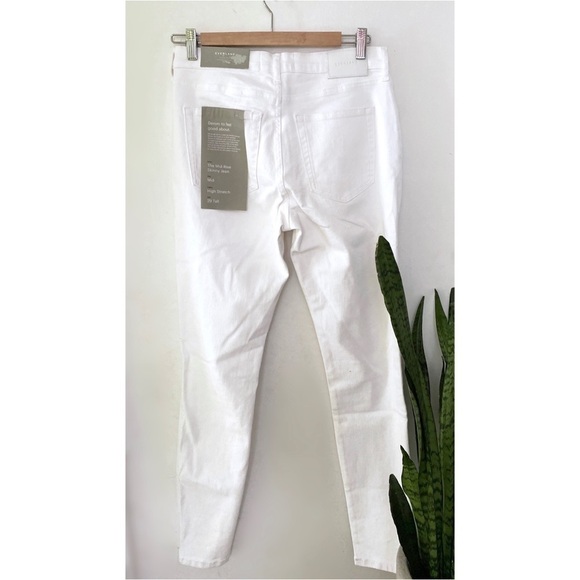 NWT EVERLANE White Stretch Mid Rise Skinny Jeans 29T​​​​​ - Picture 6 of 10